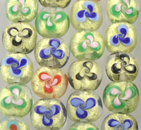 Glass Beads with Flowers