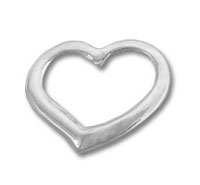Silver Hollow Puffed Heart Charm