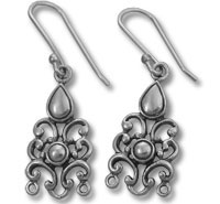 Silver Filigree Chandelier Earrings