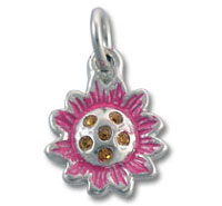 Sterling Silver Enamel Flower Charm
