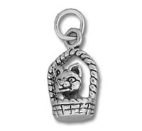 Cat in a Basket Charm