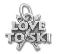 Sterling Silver Love to Ski Charm