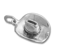 Silver Cowboy Hat Charm