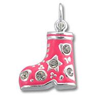 Pink Enamel Boot
