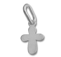 Silver Small Plain Cross Charm