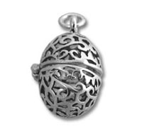 Sterling Silver Openable Hollow Egg Charm