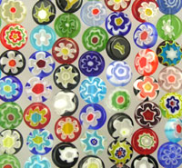 Circular Beads with Flowers