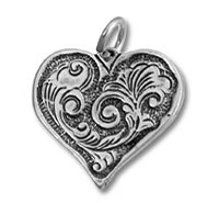 Sterling Silver Design Heart Charm