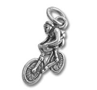 Sterling Silver Biker Charm