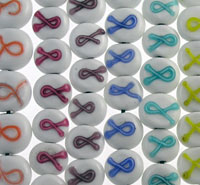 Awareness Ribbon Lampwork Beads