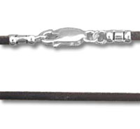 2mm Brown Leather with Sterling Clasp
