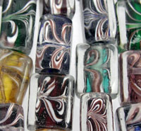 Rectangle Multi Color Glass Beads