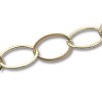 Gold Flat Oval Chain by Foot