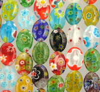 Oval Beads with Flowers