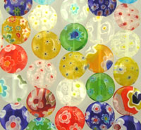 Circular Beads with Flowers