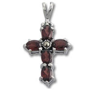 Silver CZ Cross Pendant