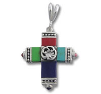 Multi Color Cross Pendant