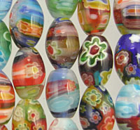 Multi Color Flower Glass Beads