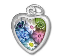 Italian Murano Milifiori Pastel Heart