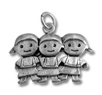 Sterling Silver 3 Girls Charm