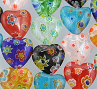 Strand of Heart Lampwork Beads