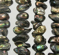 Olive-Charcoal Heishi Style Pearls