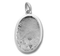 Sterling Silver Plain Oval Picture Frame Charm
