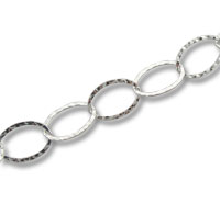 Hammered Flat Large Oval Link