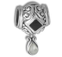 Onyx and MOP Slide Pendant