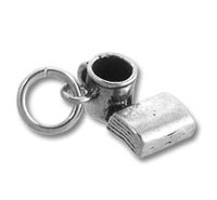 Sterling Silver Book and Cup Charm