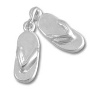 Sterling Silver Pair of Thong Sandals Charm