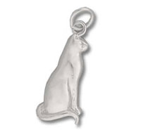 Plain Silver Cat Sittting Charm