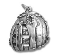 Sterling Silver Large Baseball/Softball Glove Charm