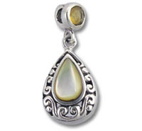 Golden MOP Tear Drop Pendant