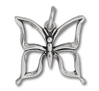 Sterling Silver Simple Butterfly Charm