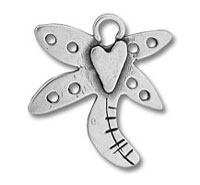 Sterling Silver Palm Tree Heart Charm