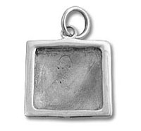 Square Silver Picture Frame Charm