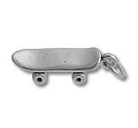 Sterling Silver Plain Skateboard Charm