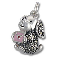 Puppy with Marcasite Charm