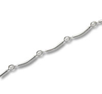 Silver Footage Chain Curved Bar