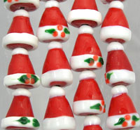 Santa Hat Glass Beads