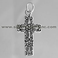 Sterling Silver Filigree Cross Charm