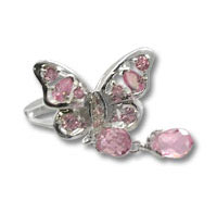 Pink CZ Butterfly Ring