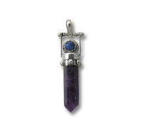 Amethyst with Blue Lapis Pendant