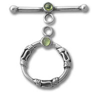 Large Toggle with Peridot Stone