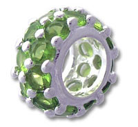 Peridot Silver Spacer Bead