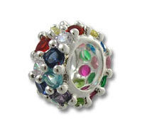 Multicolor CZ Spacer Bead
