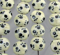 Paw Printed Glass Beads
