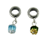 Spacer Bead with 5mm Square Crystal