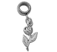 Beaded Spacer Bead with Rose